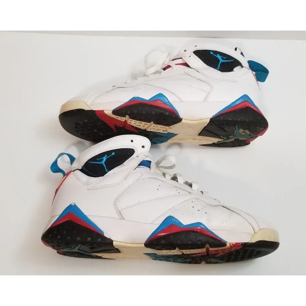 Nike Air Jordan VII 7 Retro White/Orion Blue-Black-Infrared 304775-105 Size 10